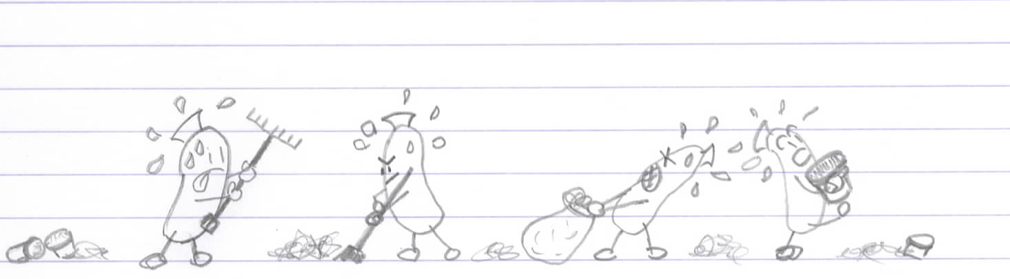 De kleine knakkies aan het werk in de tuin